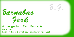 barnabas ferk business card