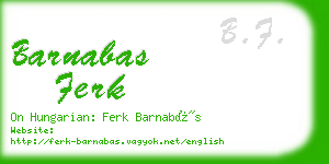 barnabas ferk business card